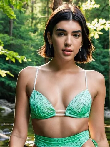 dua lipa,in green,heather green,green background,dahlia white-green,green,forest background,eco,in the forest,green skin,light green,hula,jasmine sky,swimsuit top,green mermaid scale,jade,jasmine virginia,beautiful woman body,high level rack,tiana