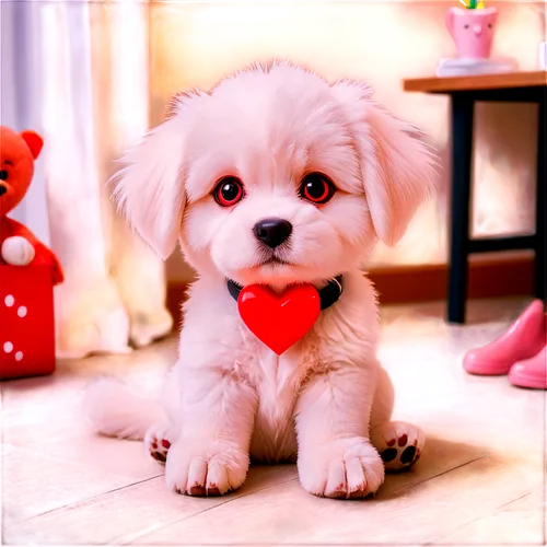 cute puppy,shih poo,maltese,havanese,huichon,shih tzu,bichon,melting heart,toy dog,pekinese,lovable,puppy,red heart,teddy bear,dog pure-breed,puppy pet,cuteness,cavalier king charles spaniel,romeo,lovestruck,Illustration,Japanese style,Japanese Style 01