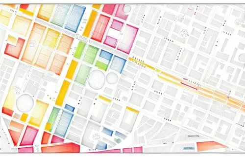 abstract mapping, keep the general color scheme, ONLY PUT COLOR FOR WHAT CURRENTLY HAS COLOR,street map,colorful city,city map,city blocks,street plan,playmat,cities,metropolises,city trans,demolition