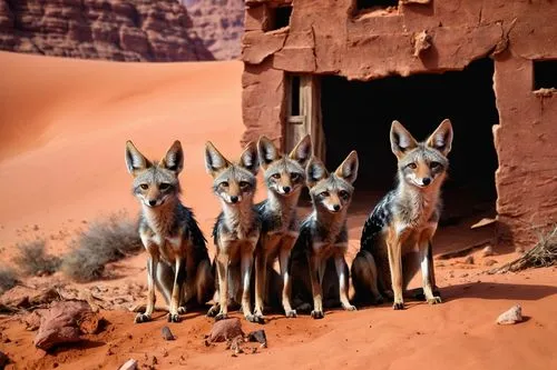 desert fox,kit fox,guards of the canyon,sand fox,color dogs,new guinea singing dog,basenji,vulpes vulpes,antelope squirrels,canidae,wolves,foxes,pharaoh hound,south american gray fox,wolf pack,kangaroos,toy manchester terrier,malinois,fox stacked animals,swift fox,Illustration,Realistic Fantasy,Realistic Fantasy 02