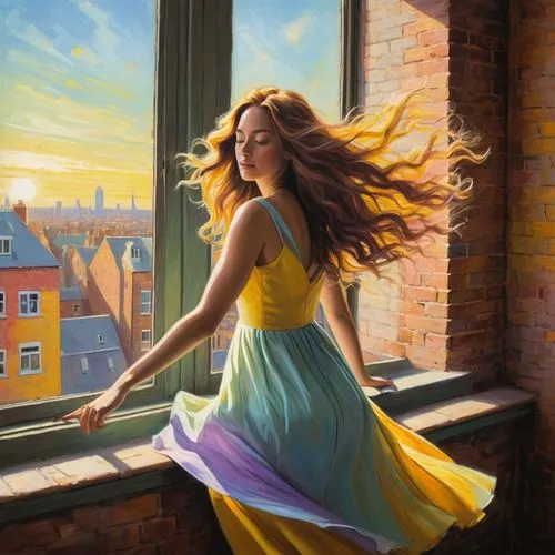 donsky,little girl in wind,heatherley,nestruev,world digital painting,art painting,dmitriev,photo painting,liberto,champney,dubbeldam,oil painting on canvas,gracefulness,oil painting,rapunzel,dossi,photorealist,spring morning,girl in a long dress,exhilaration,Art,Artistic Painting,Artistic Painting 49