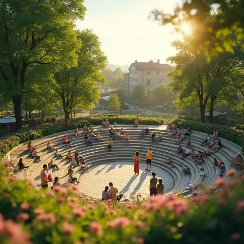 urban park,tilt shift,central park,amphitheater,center park,stadtpark,ewha,delacorte,ust,flower clock,champ de mars,amphitheatre,city park,lustgarten,oval forum,stuttgart,bloomgarden,wiesbaden,vondelpark,spring garden,Photography,General,Realistic