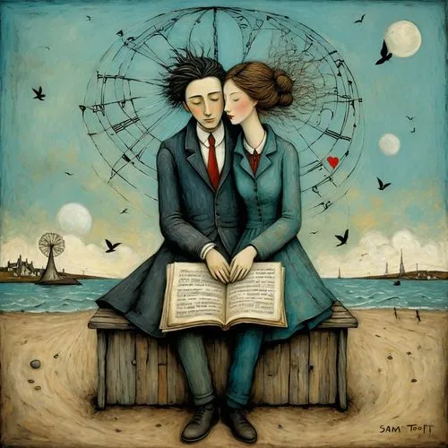 amants,amantes,romantic portrait,young couple,pareja,two people,Art,Artistic Painting,Artistic Painting 49