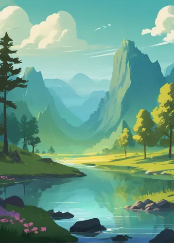 landscape background,river landscape,mountain landscape,salt meadow landscape,fantasy landscape,mountainous landscape,nature landscape,small landscape,springtime background,an island far away landscape,high landscape,mountain scene,valley,natural landscape,mountains,landscapes,swampy landscape,backgrounds,background vector,world digital painting,Conceptual Art,Fantasy,Fantasy 02