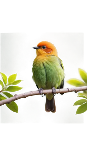 green bird,bird on branch,tailorbird,tanagers,palm warbler,european bee eater,spring bird,nature bird,leafbird,asian bird,beautiful bird,cuban tody,tyrannulet,old world flycatcher,flycatcher,tanager,bird on tree,greenbul,large flycatcher,small bird,Art,Artistic Painting,Artistic Painting 08