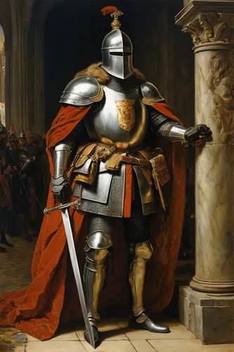 knight armor,crusader,heavy armour,joan of arc,the roman centurion,paladin,roman soldier,the middle ages,knight,iron mask hero,alea iacta est,emperor wilhelm i,armor,cuirass,conquistador,centurion,armour,king arthur,middle ages,king caudata,Art,Classical Oil Painting,Classical Oil Painting 09