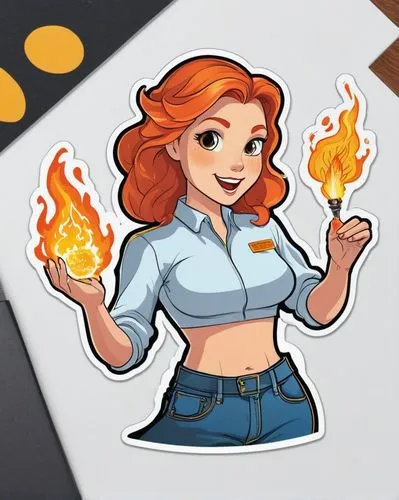 pyromaniac,fire siren,firebugs,fire angel,fiery,firestarter,firestar,fire artist,brigette,firebug,pam,firespin,flamebird,fire background,firebee,woman fire fighter,fire master,feuer,uniphoenix,fireheart,Unique,Design,Sticker