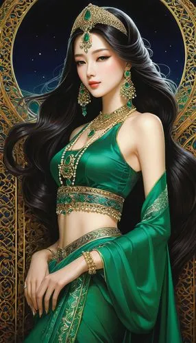 mastani,radha,inara,gandhari,shakuntala,draupadi,Illustration,Realistic Fantasy,Realistic Fantasy 08