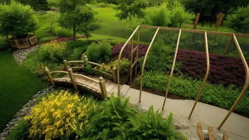 an elevated garden area with wooden railings and seating,landscape design sydney,vegetable garden,landscaped,vegetables landscape,landscape designers sydney,climbing garden,Photography,Documentary Pho