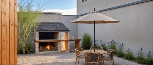 thatch umbrellas,outdoor table and chairs,terrasse,landscape design sydney,fire pit,firepit,Photography,General,Realistic