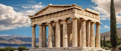 greek temple,temple of diana,roman temple,doric columns,caesonia,temple of hercules,capitolium,baalbek,akropolis,erechtheus,palmyra,pallas athene fountain,corinth,herakleion,celsus library,roman columns,delphi,lectionis,gennadius,messene,Art,Classical Oil Painting,Classical Oil Painting 02