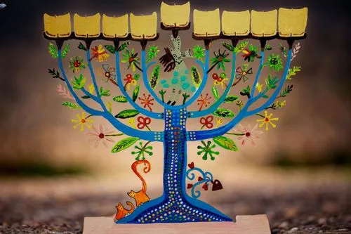 menorah,hanukah,hannukah,chanukah,hanukkah,shabbat candles,celtic tree,torah,trumpet tree,advent decoration,tree torch,mitzvah,golden trumpet tree,gold foil tree of life,torch-bearer,pacifier tree,flourishing tree,garden decoration,magen david,unity candle