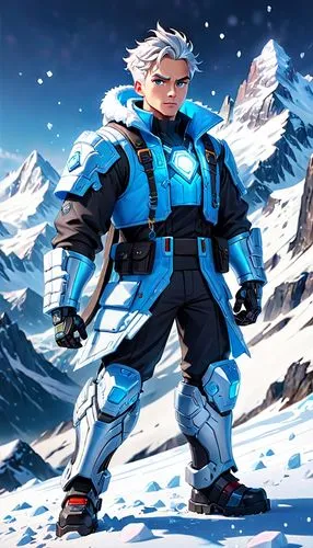 iceman,father frost,glacial,king ortler,winter background,ice planet,snowflake background,winterblueher,nunatak,mountain guide,arctic,rein,glacier,icemaker,background image,aquanaut,christmas banner,everest,kakashi hatake,cg artwork,Anime,Anime,Cartoon