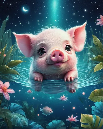 kawaii pig,mini pig,pig,piglet,teacup pigs,suckling pig,lucky pig,pot-bellied pig,domestic pig,piggy,piglets,baby float,porker,babi panggang,swine,bay of pigs,brush ear pig,inner pig dog,baby animal,ori-pei,Illustration,Abstract Fantasy,Abstract Fantasy 02