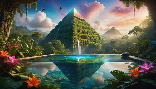 fantasy picture,fantasy landscape,yavin,rivendell,fairy world,rainforests,Photography,General,Commercial