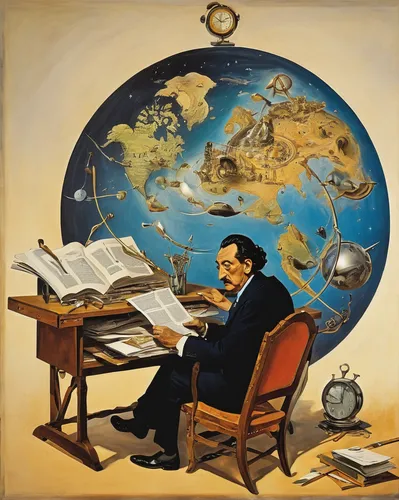 terrestrial globe,robinson projection,yard globe,orrery,el salvador dali,globe,reading magnifying glass,man with a computer,globes,harmonia macrocosmica,the globe,telework,hans christian andersen,financial world,caricaturist,globe trotter,astronomer,christmas globe,distance-learning,copernican world system,Art,Artistic Painting,Artistic Painting 20