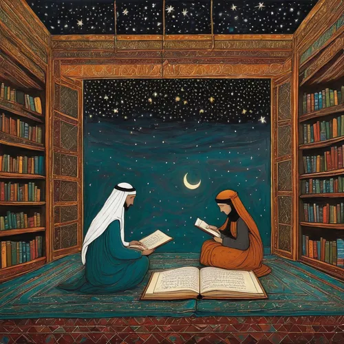 rem in arabian nights,arabic background,book gift,the annunciation,reading room,the moon and the stars,bedouin,book illustration,storytelling,magic book,children studying,quran,open book,read a book,books,persian poet,bookshop,sci fiction illustration,fairytales,women's novels,Art,Artistic Painting,Artistic Painting 49