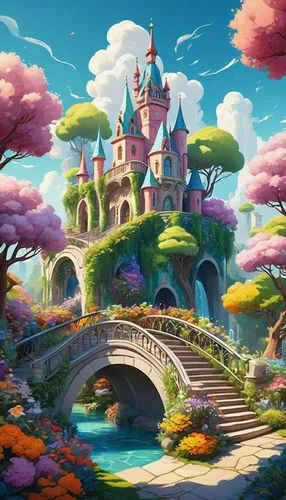 fairy tale castle,fairy world,fairy village,fantasy landscape,fairytale castle,fantasy world,fairyland,3d fantasy,fantasy city,imaginationland,fantasyland,dreamlands,fairy forest,sylvania,arcadia,wonderland,fairy chimney,aurora village,kinkade,wonderlands,Conceptual Art,Sci-Fi,Sci-Fi 01