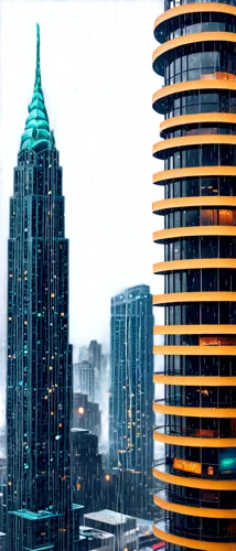 hotlanta,atlanta,highmark,peachtree,buckhead,barad,wkrc,atlantans,snowmageddon,wgcl,clt,foshay,midtown,spann,atl,urban towers,snow globe,chrysler building,snow rain,snowing,Illustration,Retro,Retro 12