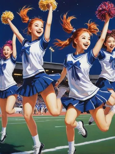 cheering,you cheer,cheerleader,cheer,cheerleading uniform,cheerleading,sports uniform,sports dance,youth sports,cheerfulness,touch football (american),women's football,sprint football,sports,national football league,indoor games and sports,gridiron football,playing sports,american football,sports girl,Illustration,Retro,Retro 25