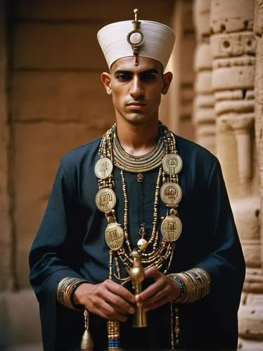 middle eastern monk,egyptian,pharaoh,king tut,pharaonic,ancient egyptian,ramses ii,tutankhamen,ancient egypt,egyptians,tutankhamun,egypt,pharaohs,indian drummer,high priest,ancient costume,gold jewelry,indian monk,ramses,ankh,Unique,3D,Toy