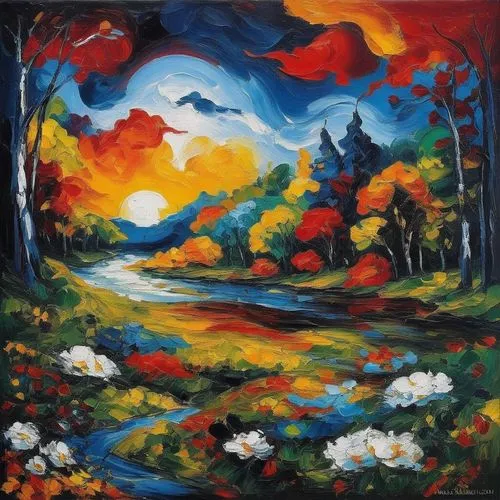 Painting Abstract Body Art Oil Painting
,autumn landscape,fall landscape,forest landscape,vlaminck,landscape,oil painting on canvas,river landscape,rural landscape,autumn background,nature landscape,m