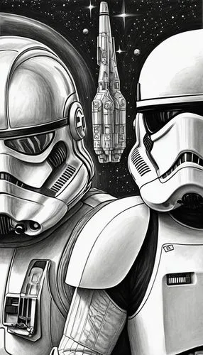 stormtroopers,trooping,troopers,droids,battlestars,cylons,Illustration,Black and White,Black and White 30