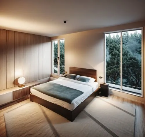 king size bed
,a very large bed in a big bedroom with big windows,japanese-style room,sleeping room,modern room,bedroom,bedrooms,guest room