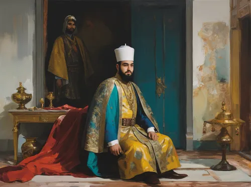 sultan ahmed,orientalism,ottoman,moorish,from persian shah,dervishes,zoroastrian novruz,sultan,hieromonk,khazne al-firaun,ibn tulun,king david,middle eastern monk,assyrian,archimandrite,persian poet,imperial coat,imperial period regarding,kul-sharif,topkapi,Conceptual Art,Oil color,Oil Color 01