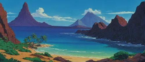 kei islands,mountain beach,an island far away landscape,beach scenery,beach landscape,dream beach,moc chau hill,navajo bay,sand coast,cliffs ocean,dolphin coast,cliff beach,mountainous landscape,beautiful beaches,islands,paradise beach,coastal landscape,mountain plateau,mountain and sea,castaway beach,Illustration,Children,Children 01