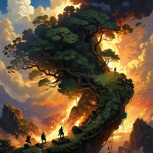 yggdrasil,dragon tree,flourishing tree,tree of life,burning tree trunk,magic tree,celtic tree,fantasy landscape,mushroom landscape,old tree,painted tree,kanto,the japanese tree,forest tree,oak tree,colorful tree of life,tree top,ghibli,burnt tree,watercolor tree,Conceptual Art,Fantasy,Fantasy 18