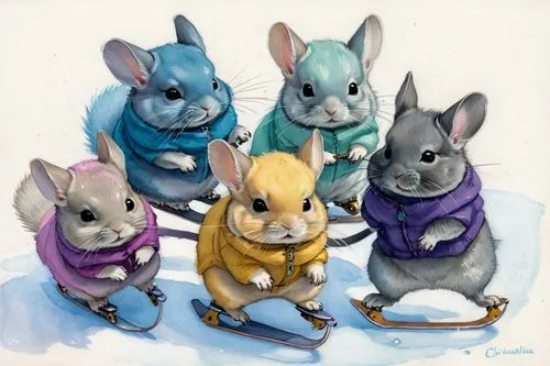 leporidae,chinchillas,lagomorphs,rabbits,jerboas,gerbils,Illustration,Paper based,Paper Based 17