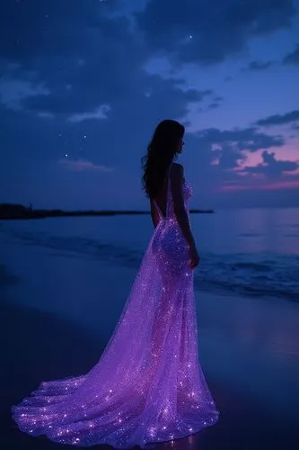 mermaid silhouette,nightdress,sailing blue purple,evening dress,sea night,light purple,bioluminescent,enchanting,enchanted,girl in a long dress,caftan,woman silhouette,nightgown,blue enchantress,dreamscapes,luminescent,enchantment,light of night,purple moon,queen of the night