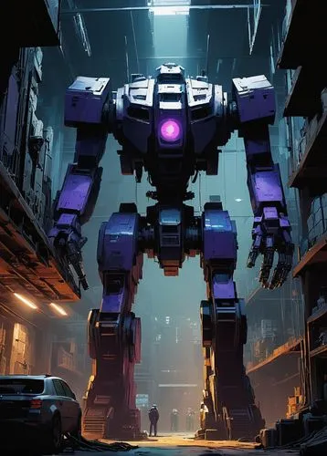 A giant mecha in a villain's lair,A giant mecha in a villain's lair,tankor,cybertron,ironhide,galvatron,trypticon,cybertronian,Conceptual Art,Fantasy,Fantasy 10