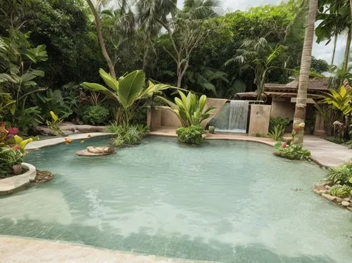 bali,pool house,outdoor pool,tropical house,ubud,swimming pool,tropical island,seminyak,holiday villa,dug-out pool,landscape designers sydney,resort,tropical jungle,cabana,costa rica,palm garden,nusa dua,pool bar,volcano pool,garden pond,Landscape,Garden,Garden Design,Tropical Paradise