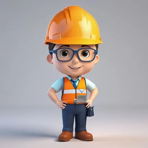 construction worker,utilityman,tradesman,builder,construction helmet,engineer,Unique,3D,3D Character