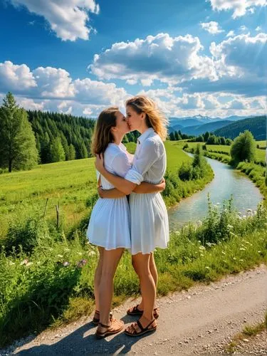 Birgit to Sabina: “Oh please, take me with you on your big journey!”,a couple of women standing next to each other,hochzeit,wedding photography,wedding photo,estonians,istock,slovakia,Photography,Gene