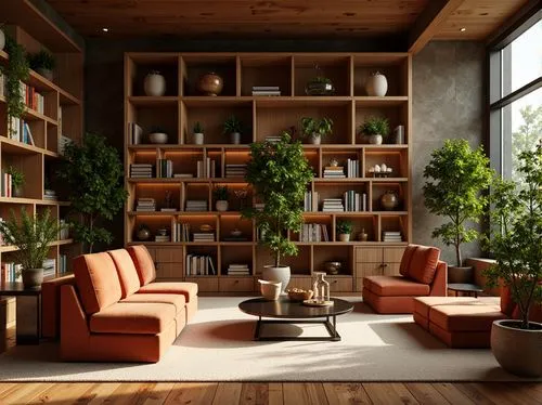 bookcases,bookshelves,livingroom,bookcase,living room,reading room,bookshelf,boxwoods,loft,corten steel,interior design,modern living room,houseplants,interior modern design,contemporary decor,book wall,mid century modern,furniture,modern decor,sitting room