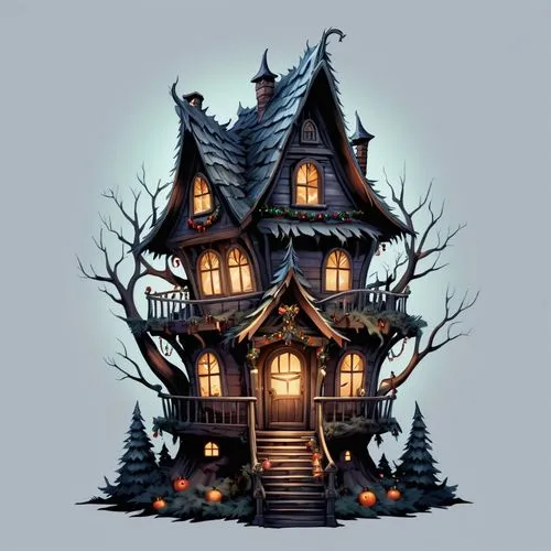 witch's house,witch house,houses clipart,the haunted house,haunted house,house in the forest,Illustration,Abstract Fantasy,Abstract Fantasy 11