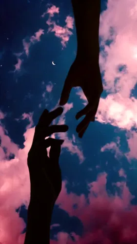 sky,clouds - sky,baby's hand,arms outstretched,hand in hand,hand to hand,skies,silhouettes,the sky,celestial bodies,summer sky,hands holding,praying hands,the hands embrace,hands,cloud play,reach,hear