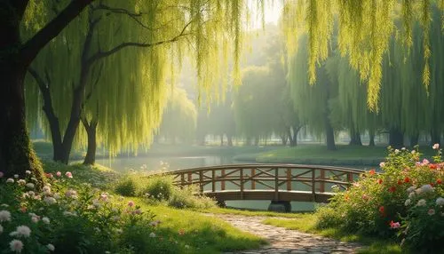 nature wallpaper,nature background,landscape background,green landscape,spring background,spring morning,weeping willow,spring nature,springtime background,nature landscape,japan garden,verdant,moss landscape,walk in a park,nature garden,green meadow,beautiful landscape,meadow landscape,landscape nature,green forest,Photography,General,Realistic