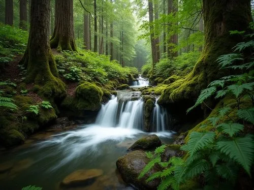 goldstream,mountain stream,flowing creek,capilano,rain forest,rainforests,northwest forest,oregon,forestland,green waterfall,olympic peninsula,umpqua,fromme,fairytale forest,enchanted forest,flowing water,rainforest,ash falls,cascading,water flowing