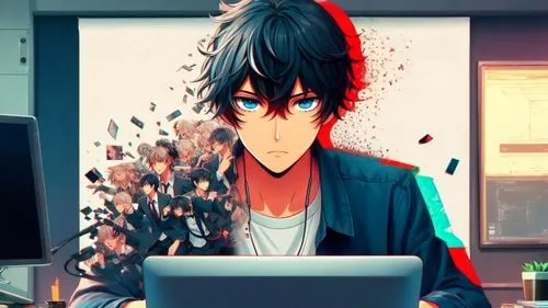 tobio,hikikomori,blur office background,yusuke,kageyama,soejima,hiro,tsukiyama,pego,okumura,kurusu,anime 3d,kaneshiro,editor,tadashi,officered,erased,johjima,mamoru,laptop