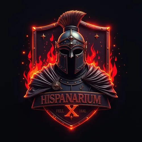 Crea un logotipo como si fuese una insignia cromada en 3D en forma de polígono para un clan de deportes electrónicos de un soldado con un casco imperial y que en la parte inferior del emblema esté esc