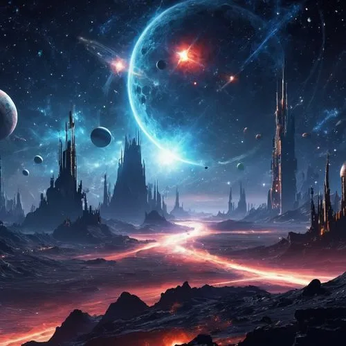 fantasy landscape,alien planet,barsoom,stellaris,homeworlds,alien world,lunar landscape,futuristic landscape,space art,homeworld,gallifrey,fantasy picture,gliese,planetaria,primordia,citadels,stardock,exoplanets,starsia,fantasy art,Conceptual Art,Sci-Fi,Sci-Fi 30