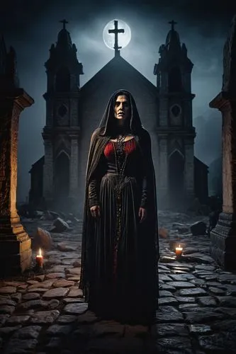 gothic portrait,gothic woman,priest,carpathian,nuncio,archimandrite,seven sorrows,grim reaper,dracula,nun,dark gothic mood,the nun,dance of death,angel of death,the abbot of olib,transylvania,sepulchre,dark angel,blood church,death god,Photography,General,Sci-Fi