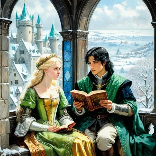 young couple,romantic scene,hildebrandt,horrobin,shipka,courtship,romantic portrait,snow scene,salzburg,children studying,chromolithography,a fairy tale,beautiful couple,pierrefonds,as a couple,bookworms,storybook,pareja,libretti,lectura,Art,Artistic Painting,Artistic Painting 04