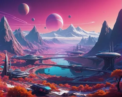 alien planet,futuristic landscape,alien world,extrasolar,fantasy landscape,homeworld,Conceptual Art,Sci-Fi,Sci-Fi 12