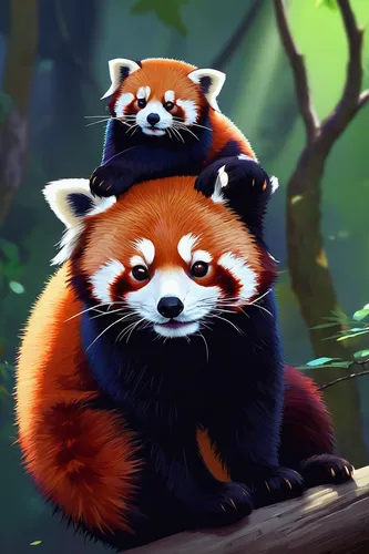 Red Panda | Red pandas love to relax after a long day of bei ...,red panda,pandas,cute animals,fox stacked animals,little panda,anthropomorphized animals,ring-tailed,panda,kawaii panda,raccoons,cute a