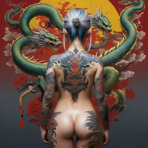 moondragon,japanese art,dakini,bodypaint,nembutsu,oriental painting,Photography,Documentary Photography,Documentary Photography 38